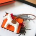 Replica Handbag Store Rodeo Horse Bag Charm In White/Camarel/Red Leather