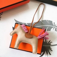 Replica Handbag Store Rodeo Horse Bag Charm In Beige/Camarel/Pink Leather