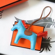 Replica Handbag Store Rodeo Horse Bag Charm In Ciel/Camarel/Orange Leather