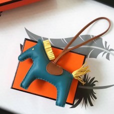 Replica Handbag Store Rodeo Horse Bag Charm In Cyan/Camarel/Yellow Leather