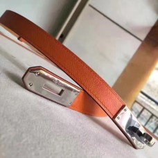 Replica Handbag Store Orange Epsom Kelly Belt With Palladium Hardware