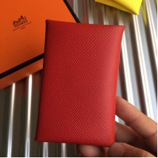 Replica Handbag Store Red Epsom Calvi Card Holder