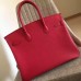 Replica Handbag Store Red Clemence Birkin 30cm Handmade Bag