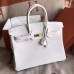 Replica Handbag Store White Clemence Birkin 30cm Handmade Bag