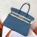 Replica Handbag Store Blue Jean Clemence Birkin 25cm Handmade Bag