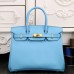Replica Handbag Store Birkin 30cm 35cm Bag In Light Blue Epsom Leather