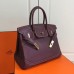Replica Handbag Store Birkin Ghillies 30cm In Burgundy Swift Leather