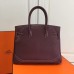 Replica Handbag Store Birkin Ghillies 30cm In Burgundy Swift Leather