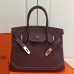 Replica Handbag Store Birkin Ghillies 30cm In Burgundy Swift Leather