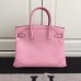 Replica Handbag Store Birkin Ghillies 30cm In Pink Swift Leather