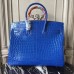 Replica Handbag Store Birkin 30cm 35cm Bag In Blue Electric Crocodile Leather