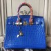 Replica Handbag Store Birkin 30cm 35cm Bag In Blue Electric Crocodile Leather