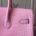 Replica Handbag Store Birkin 30cm 35cm Bag In Pink Crocodile Leather