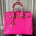 Replica Handbag Store Birkin 30cm 35cm Bag In Rose Red Crocodile Leather