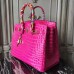 Replica Handbag Store Birkin 30cm 35cm Bag In Rose Red Crocodile Leather