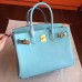 Replica Handbag Store Blue Atoll Epsom Birkin 30cm Handmade Bag