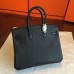 Replica Handbag Store Black Clemence Birkin 25cm Handmade Bag