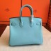 Replica Handbag Store Blue Atoll Epsom Birkin 25cm Handmade Bag