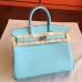 Replica Handbag Store Blue Atoll Epsom Birkin 25cm Handmade Bag