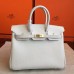 Replica Handbag Store White Epsom Birkin 25cm Handmade Bag