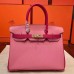 Replica Handbag Store Pink Espom Horseshoe Brikin 30cm Handmade Bag