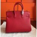 Replica Handbag Store Red Epsom Birkin 25cm Handmade Bag