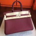 Replica Handbag Store Bordeaux Clemence Birkin 35cm Handmade Bag