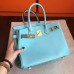 Replica Handbag Store Blue Atoll Epsom Birkin 35cm Handmade Bag