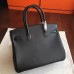 Replica Handbag Store Black Swift Birkin 35cm Handmade Bag