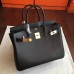 Replica Handbag Store Black Swift Birkin 35cm Handmade Bag