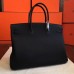 Replica Handbag Store Black Clemence Birkin 40cm Handmade Bag