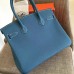 Replica Handbag Store Blue Jean Clemence Birkin 30cm Handmade Bag