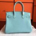 Replica Handbag Store Blue Atoll Clemence Birkin 30cm Handmade Bag