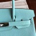 Replica Handbag Store Blue Atoll Clemence Birkin 30cm Handmade Bag