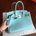 Replica Handbag Store Blue Atoll Clemence Birkin 30cm Handmade Bag