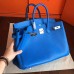 Replica Handbag Store Blue Hydar Clemence Birkin 35cm Handmade Bag