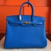 Replica Handbag Store Blue Hydar Clemence Birkin 35cm Handmade Bag