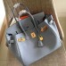 Replica Handbag Store Blue Lin Clemence Birkin 30cm Handmade Bag