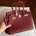 Replica Handbag Store Bordeaux Clemence Birkin 25cm Handmade Bag