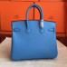 Replica Handbag Store Blue Paradiso Epsom Birkin 25cm Handmade Bag