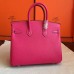 Replica Handbag Store Rose Tyrien Epsom Birkin 25cm Handmade Bag
