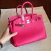 Replica Handbag Store Rose Tyrien Epsom Birkin 25cm Handmade Bag