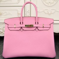 Replica Handbag Store Birkin 30cm 35cm Bag In Pink Clemence Leather