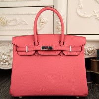 Replica Handbag Store Birkin 30cm 35cm Bag In Rose Lipstick Clemence Leather