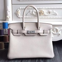 Replica Handbag Store Birkin 30cm 35cm Bag In White Clemence Leather Replica Handbag Store Birkin 30cm 35cm Bag In White Clemence Leather