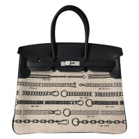 Replica Handbag Store Birkin 35cm De Camp Dechainee Toile Bag