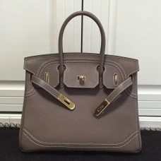 Replica Handbag Store Birkin Ghillies 30cm In Etoupe Swift Leather Replica Handbag Store Birkin Ghillies 30cm In Etoupe Swift Leather