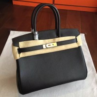 Replica Handbag Store Black Swift Birkin 35cm Handmade Bag