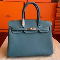Replica Handbag Store Blue Jean Epsom Birkin 30cm Handmade Bag