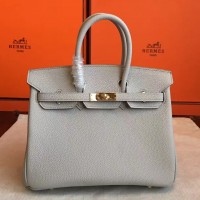 Replica Handbag Store Pearl Grey Clemence Birkin 30cm Handmade Bag